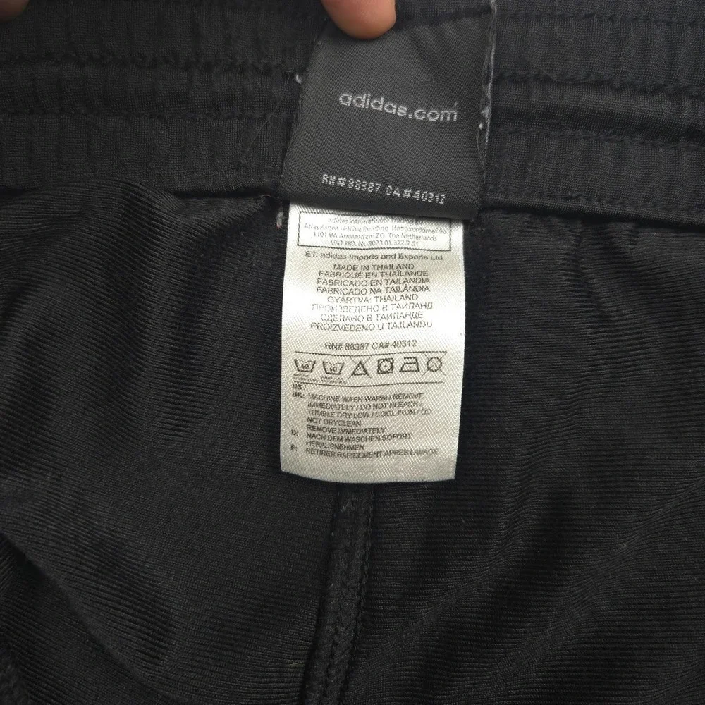 Adidas 3-Stripes Track Pants Men's Large Black White Excellent Pre-Owned